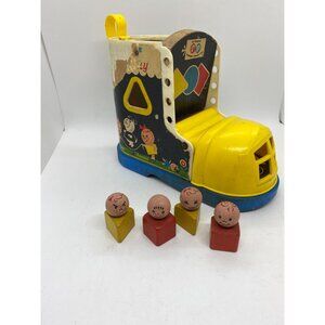 Vintage Fisher Price Little People Lacing Old Woman in Shoe set